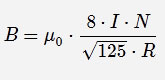Formel für das Magnetfeld einer Helmholtzspule