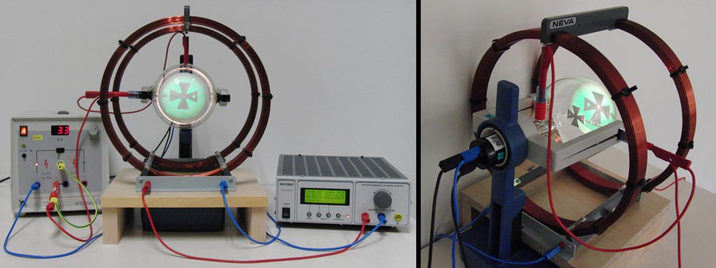 Real Experimental Setup of Maltese Cross Tube with an axial magnetic field